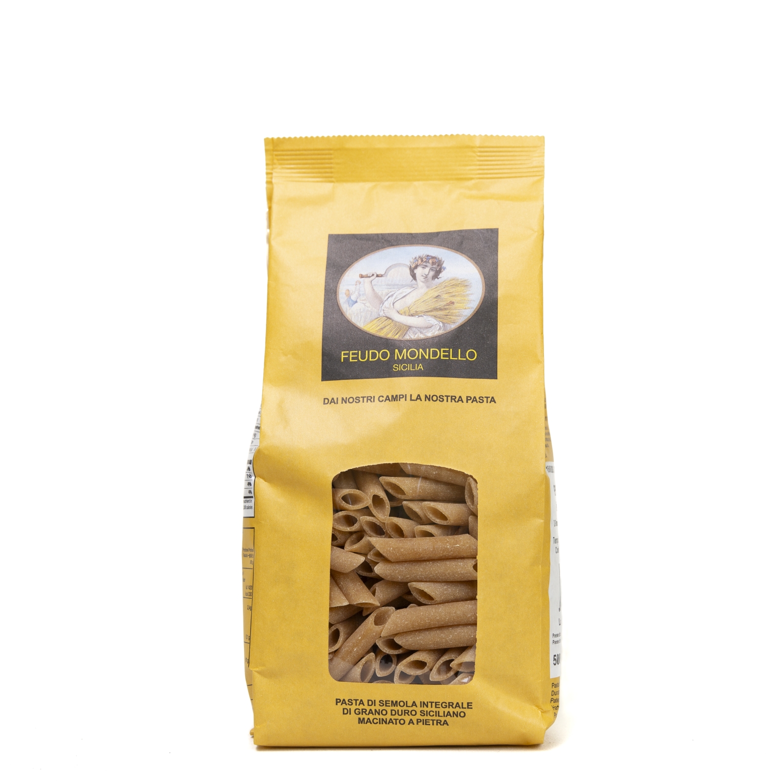 Penne Lisce Integrali di Grano Duro Siciliano Macinato a Pietra